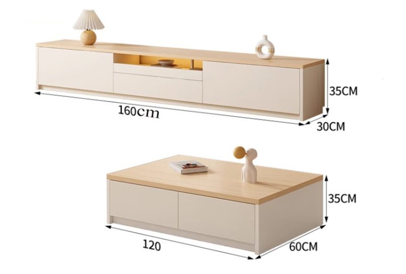 combo kệ tivi, bàn trà, tủ trang trí