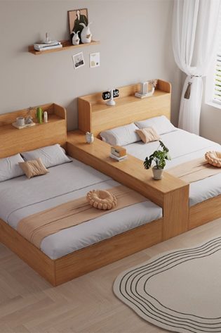giường đôi gỗ công nghiệp đẹp