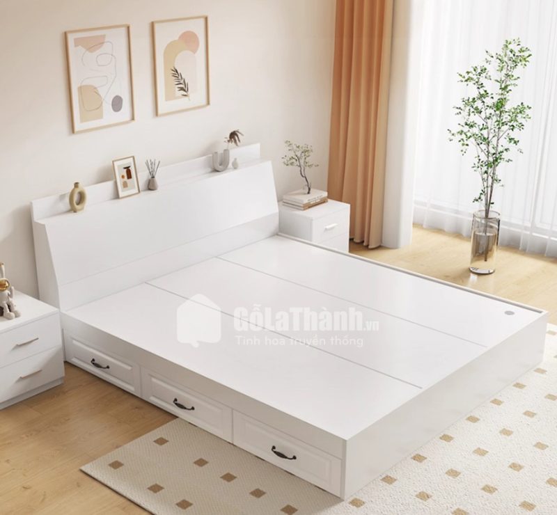 giường gỗ công nghiệp có 3 ngăn kéo