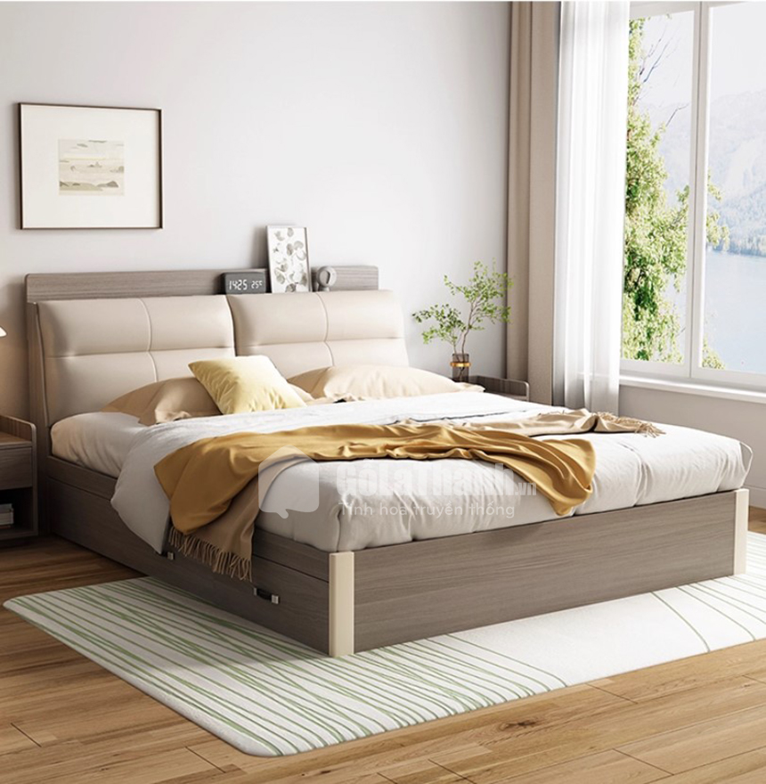 giường có đệm gối đầu giường