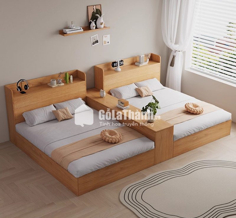 giường đôi gỗ công nghiệp cao cấp