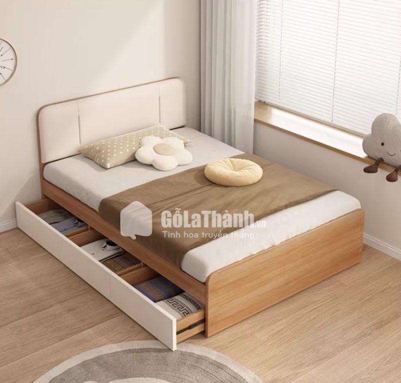 giường gỗ có ngăn kéo đơn giản