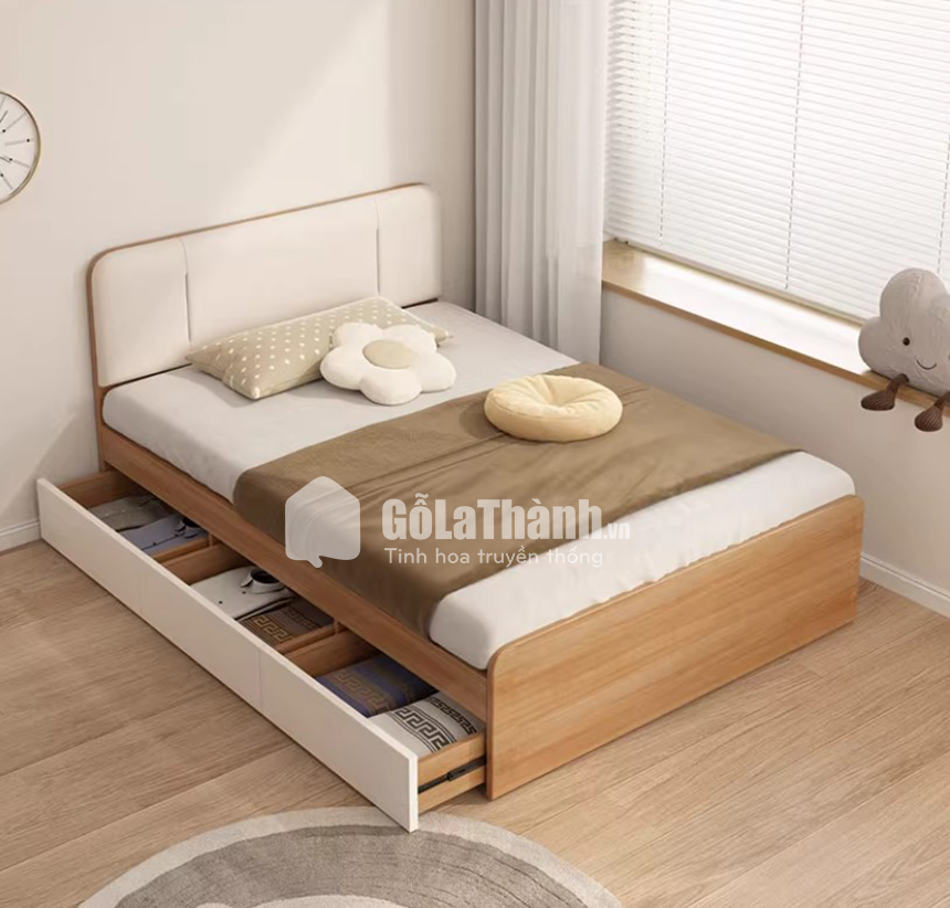 giường gỗ có ngăn kéo đơn giản