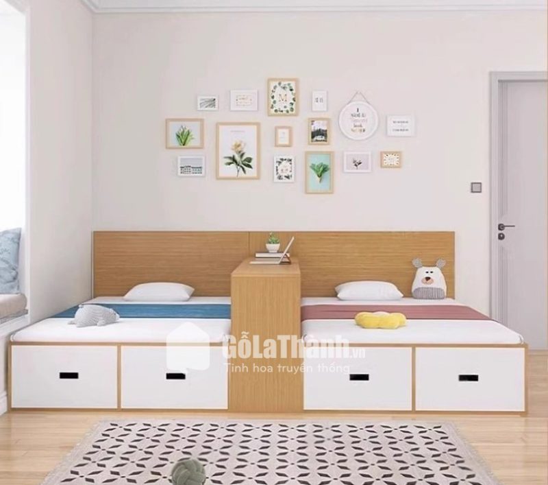 giường ngủ đôi có ngăn kéo cho bé