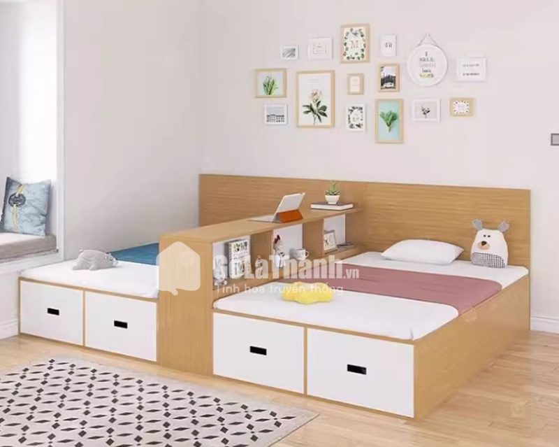 giường ngủ đôi có ngăn kéo cho bé