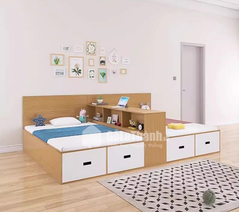 giường ngủ đôi có ngăn kéo cho bé