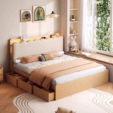 Với thiết kế sáng tạo ấn tượng, đầu giường độc đáo, ngăn kéo chắc chắn cùng chất liệu MDF phủ melamine hiện đại, GHT-526 không chỉ mang đến giấc ngủ thoải mái mà còn góp phần làm bừng sáng không gian sống. Đây là lựa chọn hoàn hảo dành cho những ai yêu thích sự tiện nghi, khác biệt và tinh tế trong nội thất phòng ngủ.
