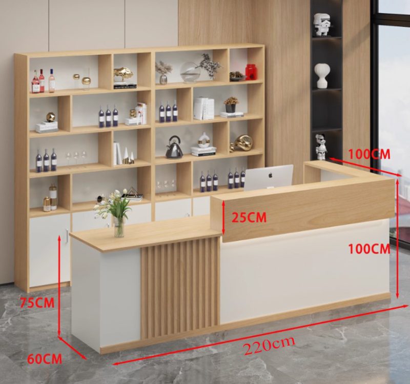 quầy lễ tân phối lam sóng ấn tượng