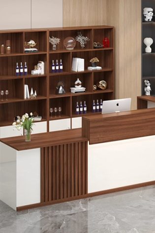 quầy lễ tân phối lam sóng ấn tượng