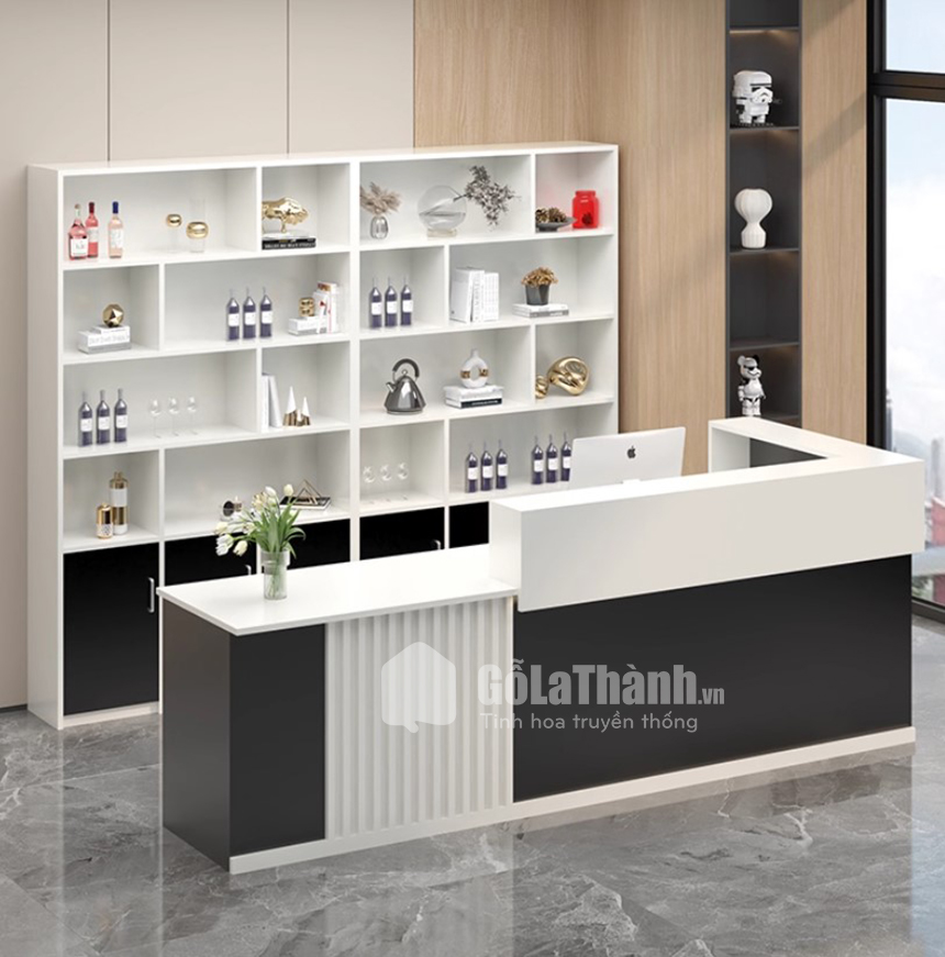quầy lễ tân phối lam sóng 