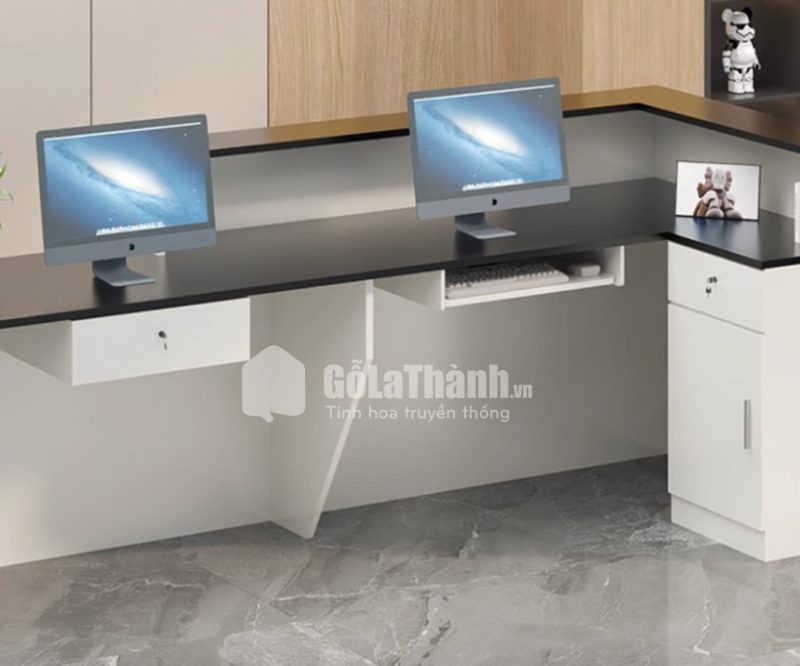 quầy lễ tân phối lam sóng