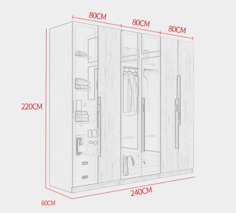 kích thước tủ áo độc đáo