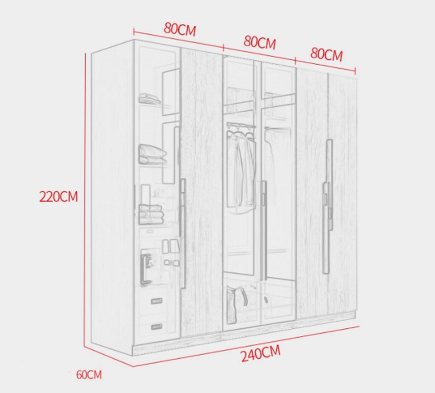 kích thước tủ áo độc đáo