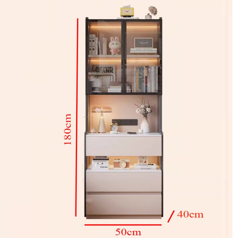 tủ trang trí cánh kính đẹp
