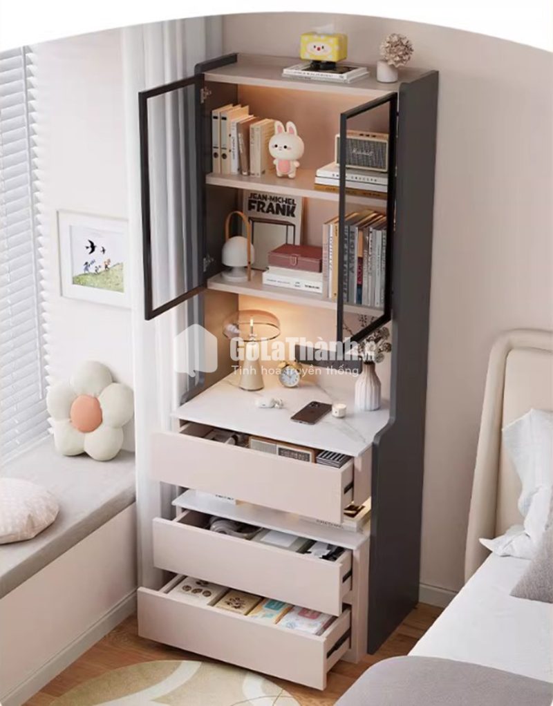 tủ trang trí cánh kính đẹp