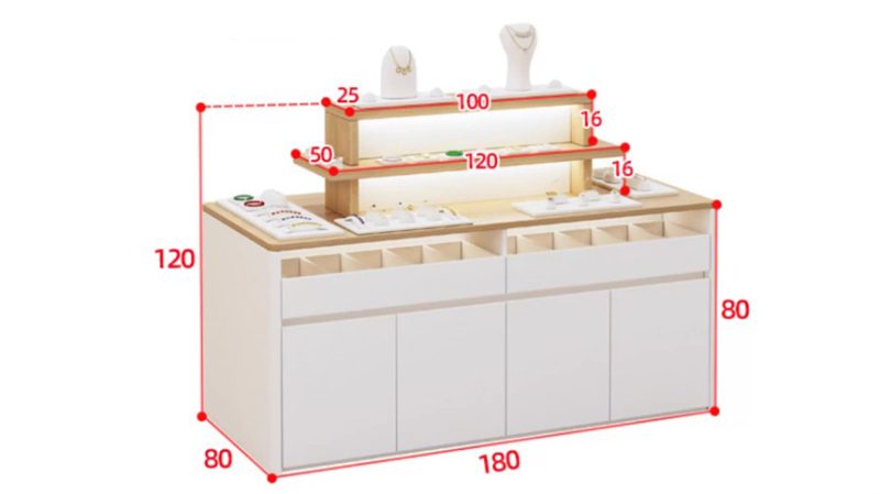 tủ trưng bày đồ trang sức sang trọng