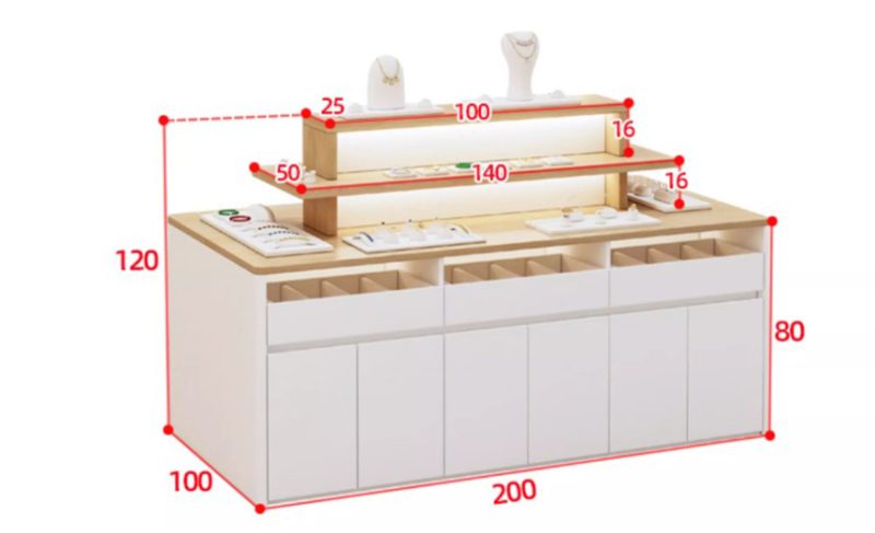 tủ trưng bày đồ trang sức sang trọng