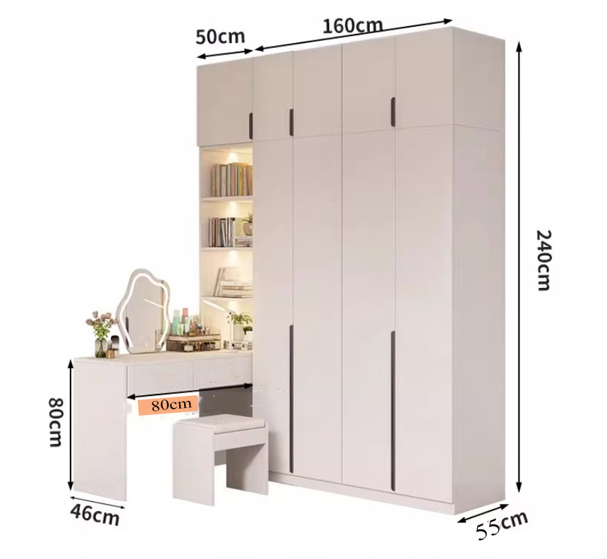 tủ áo kết hợp bàn trang điểm