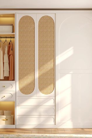 tủ áo kết hợp cánh mây lưới