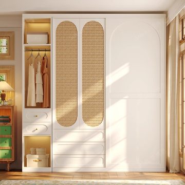 tủ áo kết hợp cánh mây lưới