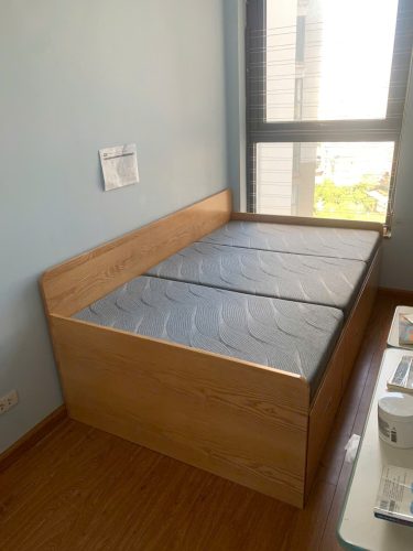 Giường gỗ công nghiệp thiết kế đơn giản độc đáo GHT-105 photo review