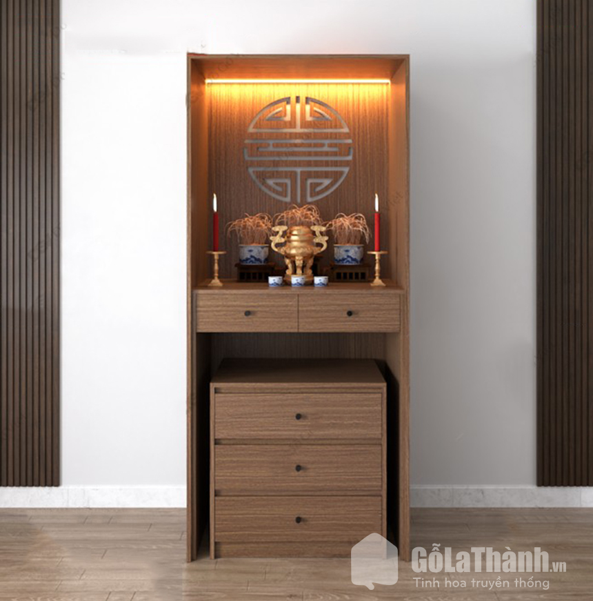 bàn thờ gỗ công nghiệp có vách ngăn