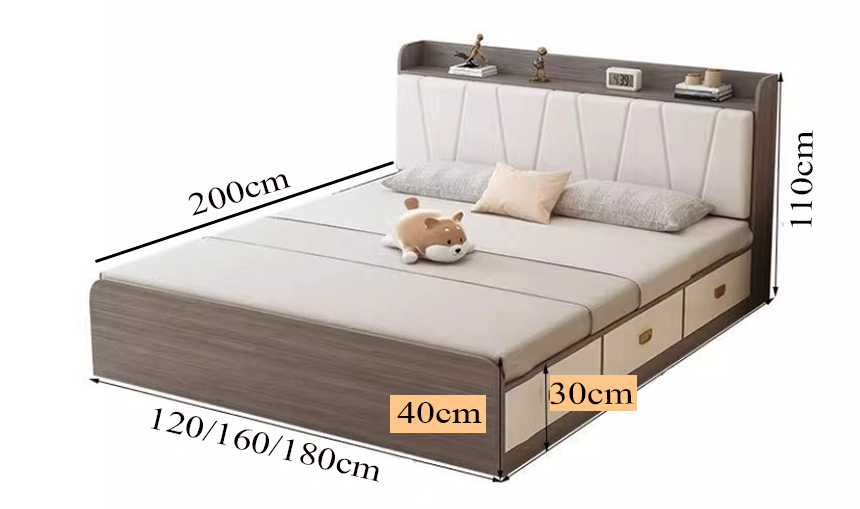 giường gỗ công nghiệp hiện đại