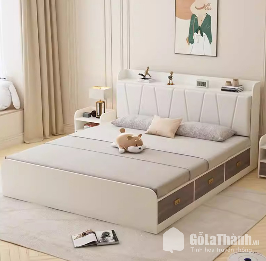 giường gỗ công nghiệp hiện đại