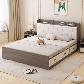 giường gỗ công nghiệp hiện đại