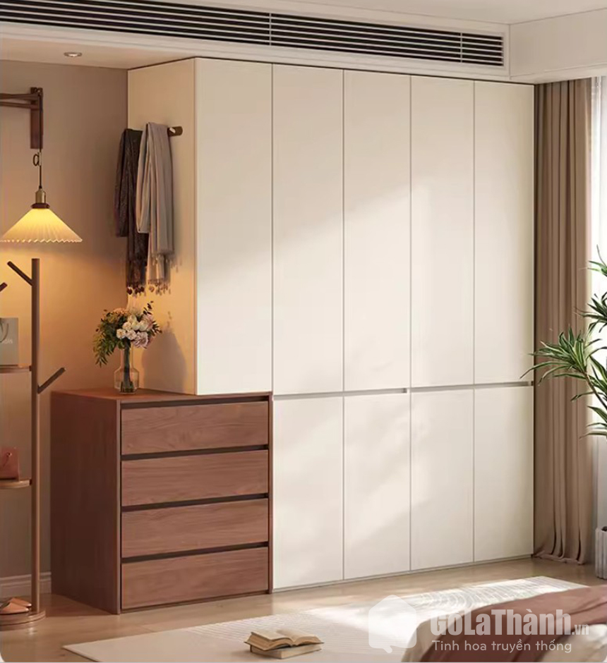 tủ áo cánh mở kết hợp tủ ngăn kéo