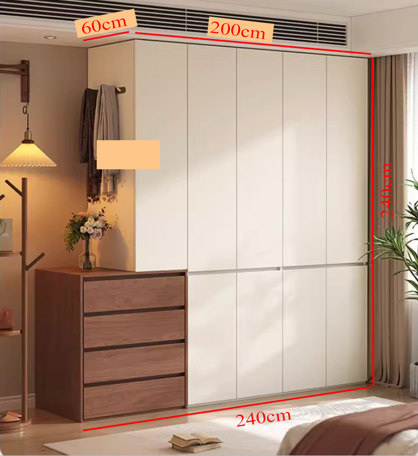 tủ áo cánh mở kết hợp tủ ngăn kéo