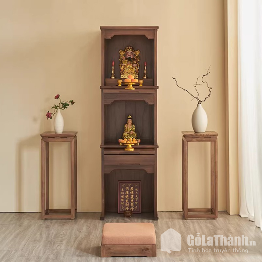 tủ thờ 3 tầng gỗ sồi đẹp