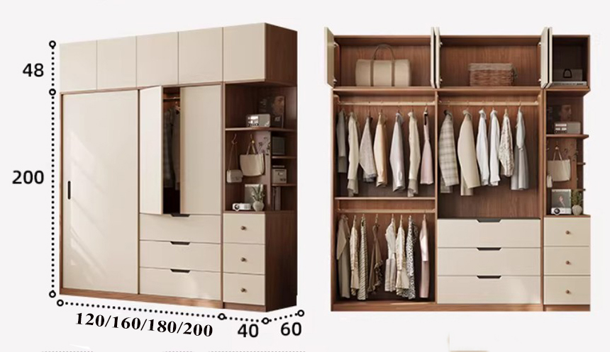 kích thước tủ treo quần áo cảnh lùa