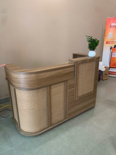 Quầy lễ tân phối lưới mây nhựa hiện đại GHT-4660 photo review