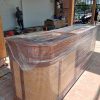 Quầy lễ tân phối lưới mây nhựa hiện đại GHT-4660