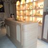 Quầy lễ tân phối lưới mây nhựa hiện đại GHT-4660