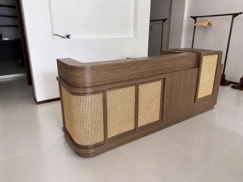 Quầy lễ tân phối lưới mây nhựa hiện đại GHT-4660 photo review