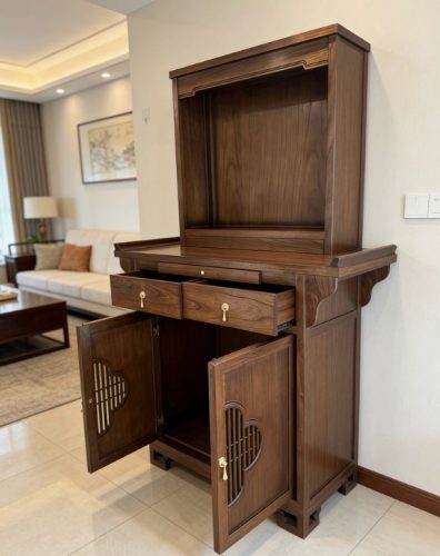 Tủ thờ gỗ tự nhiên cao cấp bền đẹp GHT-5514 photo review