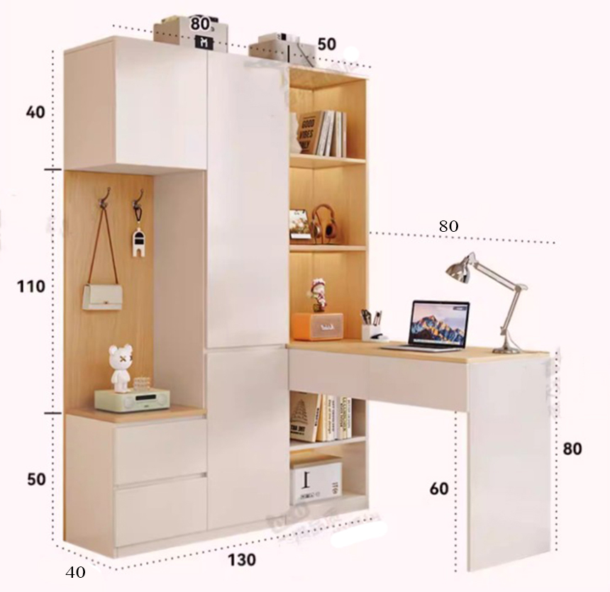 ban-hoc-ket-ho-tu-do (10) tủ gấp quần áo kết hợp bàn học