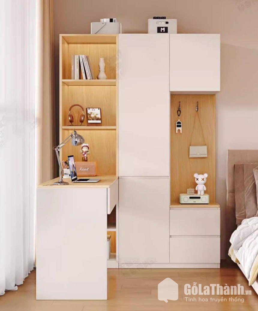 tủ để đồ kết hợp bàn học nhỏ gọn