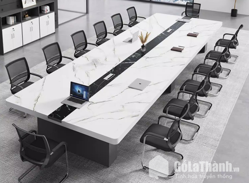 bàn họp gỗ mdf phủ melamine vân đá