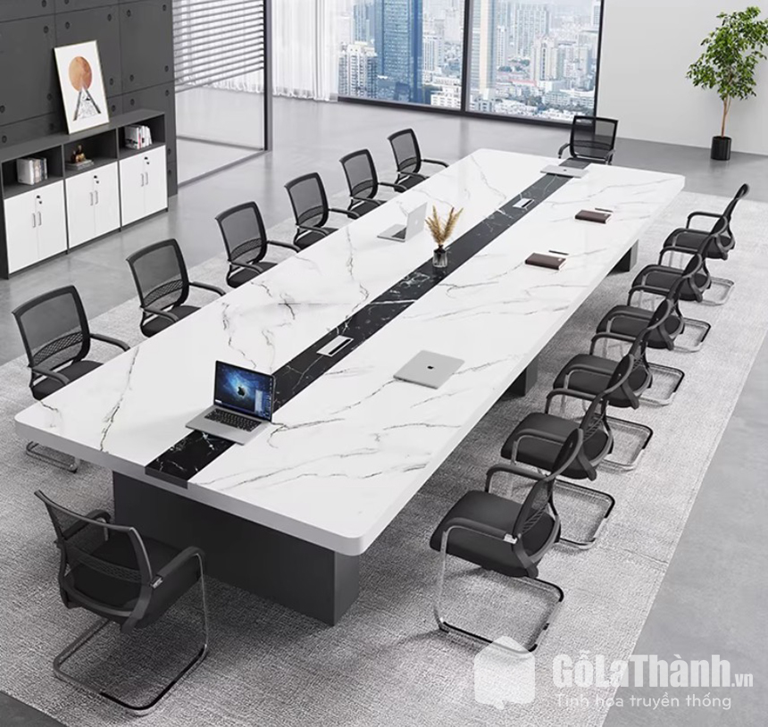 bàn họp gỗ mdf phủ melamine vân đá