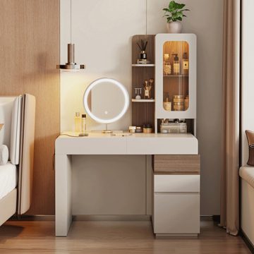 bàn trang điểm kết hợp kệ trang trí
