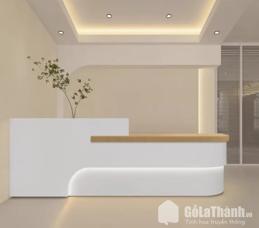 quầy lễ tân dáng cong sang trọng