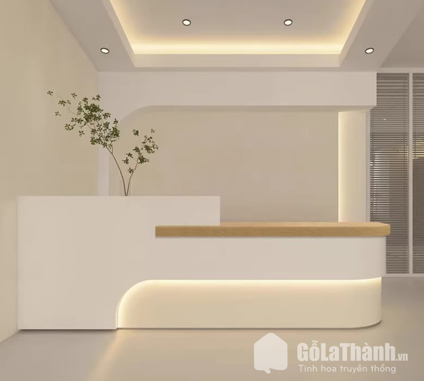 quầy lễ tân dáng cong sang trong
