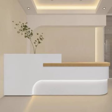 quầy lễ tân dáng cong sang trọng