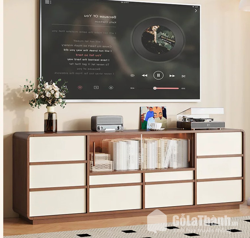 tủ tivi chất liệu gỗ hiện đại