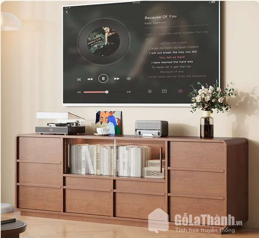 tủ tivi chất liệu gỗ hiện đại