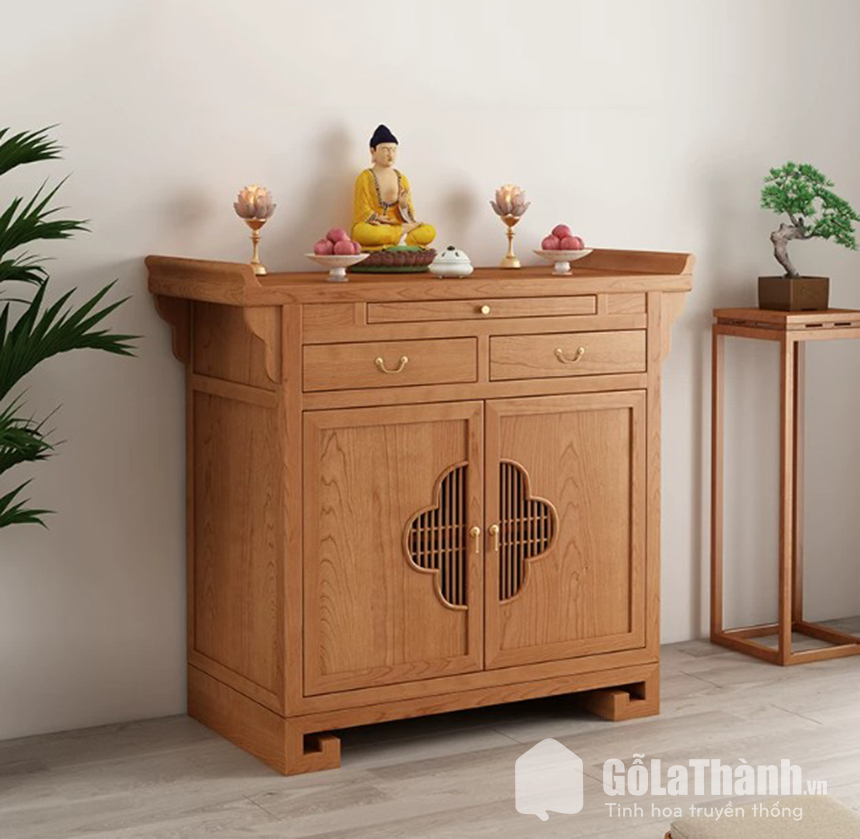 bàn thờ gỗ tự nhiên đơn giản