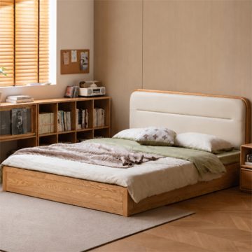 Tủ Quần Áo Màu Kem Tay Nắm Gỗ Tối Giản Hiện Đại GHT-5566